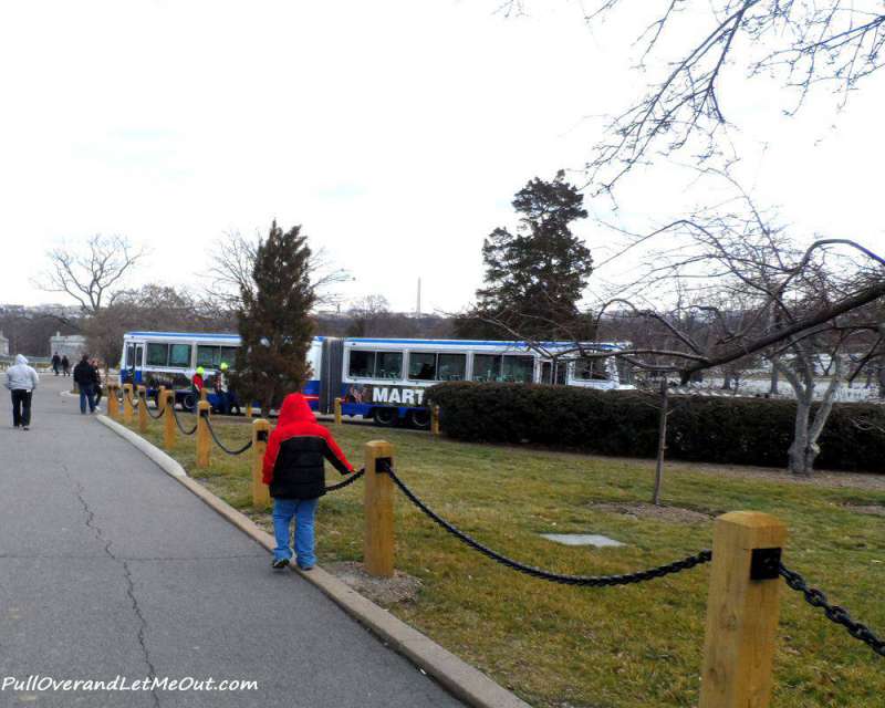 The trolley tour provides narration and details about the cemetery.