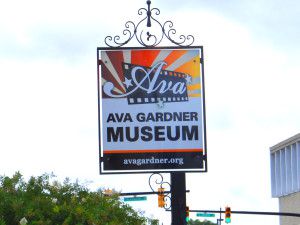 Sign outside the Ava Gardner Museum