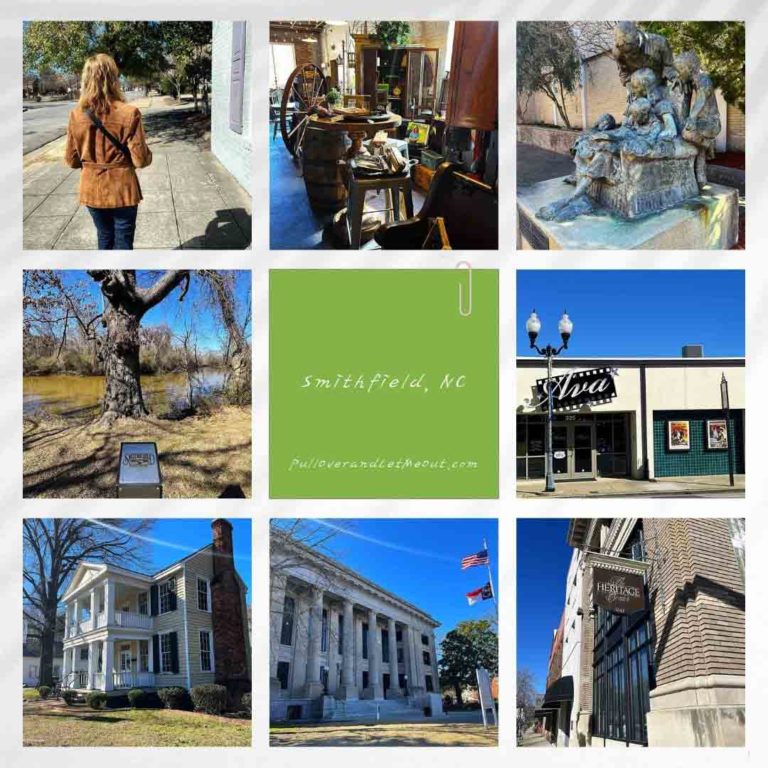 a photo collage with 8 photos of Smithfield NC