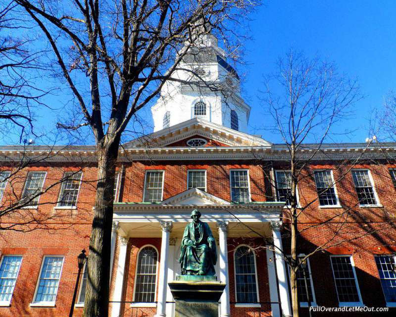 The Maryland State House is a prominent building in historic Annapolis.