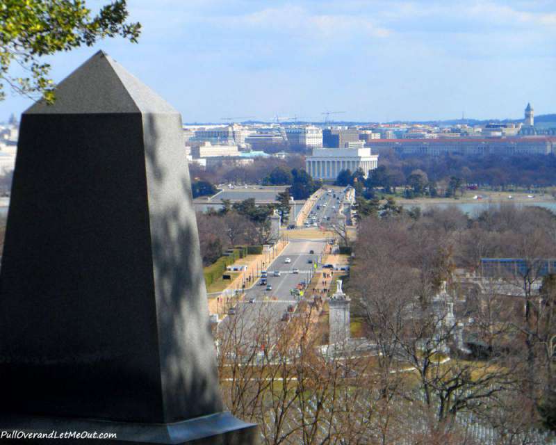 view of the Lincoln Memorial from Arlington National Cemetery