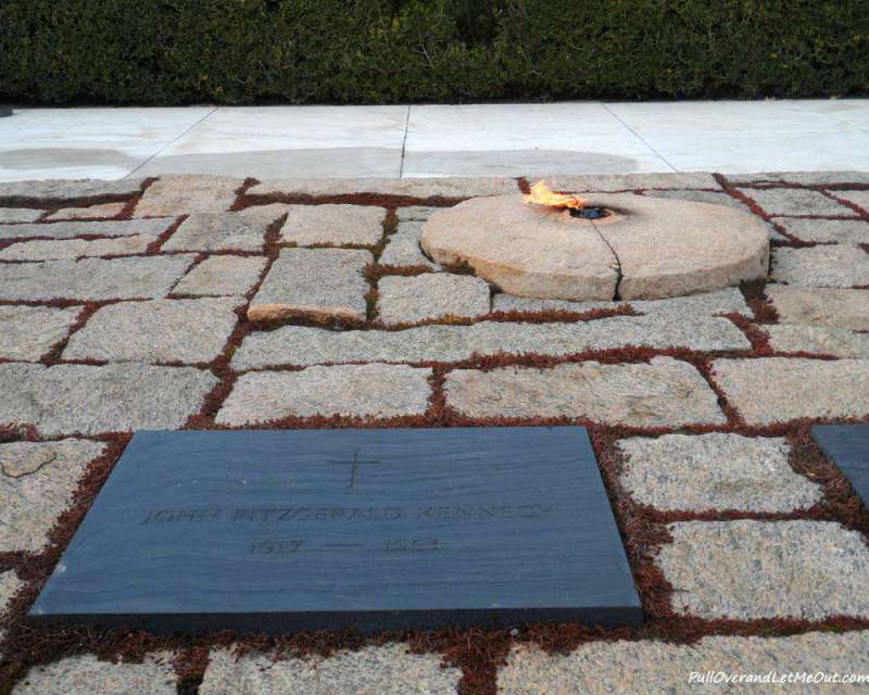Grave with eternal flame for JFK at Arlington National Cemetery