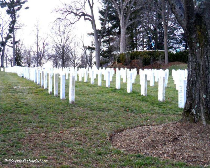 rows of marble head stones at Arlington National Cemetery