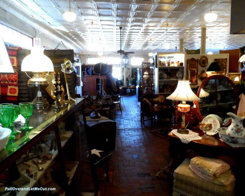 Inside an antique shop