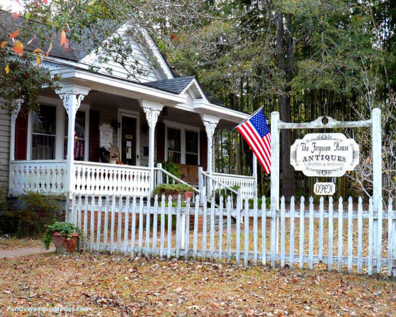 The outside of Ferguson House Antiques in Cameron NC