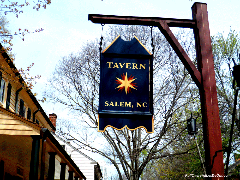 Sign outside a tavern in Old Salem Winston-Salem, NC PullOverAndLetMeOut