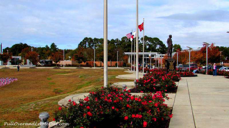 A walkway outside the Airborne & Special Operations Museum