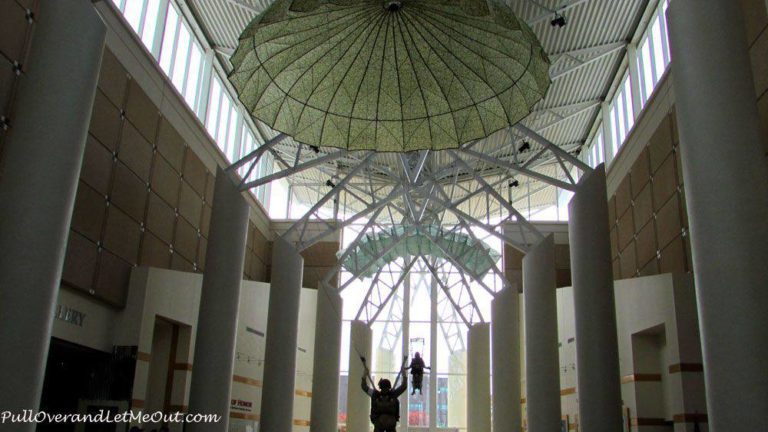 paratrooper in the lobby of the Airborne & Special Forces Museum in Fayetteville, NC PullOverAndLetMeOut