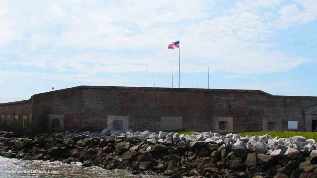 Flag flying over Fort Sumter, SC