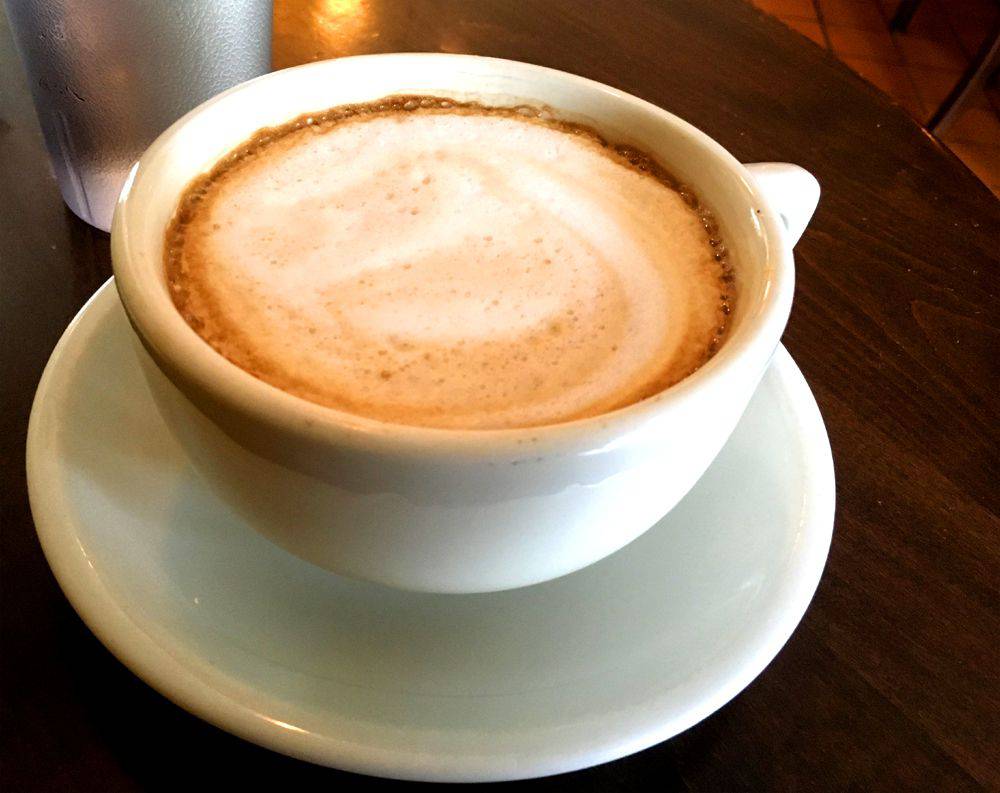 a latte with foam