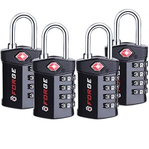 Forge Quality 4 Digit TSA Approved Luggage Lock 2 Red Locks with Open Alert Indicator, Alloy Body for Pelican case…