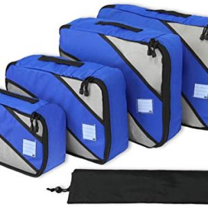 4 Set Packing Cube - Travel Organizers with Laundry Bag, Blue