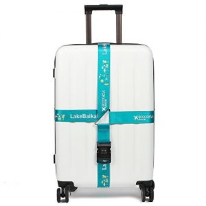 40000KM TSA Approved Luggage Straps Adjustable Travel Suitcase Baggage Belts with 3-dial Combination Lock