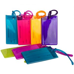 7 Pack TravelMore Luggage Tags For Suitcases, Flexible Silicone Travel ID Identification Labels Set For Bags & Baggage…