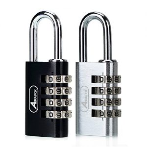 ABRAFOX Padlock, Set Your Own 4 Digit Combination Luggage Lock (21mm Red+Green)