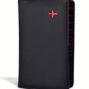 Travel Design all in one Travel Wallet - 2 Passport Holder Organizer - Gift box (Bright Red)