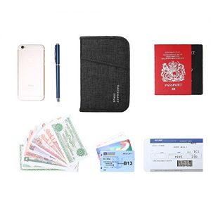 BAGSMART Travel RFID Blocking Wallet Passport Holder Cover Document Organizer for Men and Women