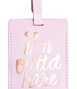 Ban.do Women's The Getaway Luggage Tag, I'm Outta' Here (pink/metallic)