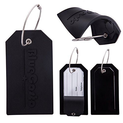 BlueCosto 2 Pack Luggage Tag Label Suitcase Tags Travel Bag Labels w/Privacy Cover ...