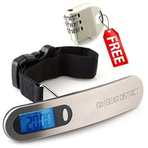 Digital Luggage Scale 110lb Blue Backlight FREE: Lock + Battery + Ebook - LIMITED TIME OFFER !