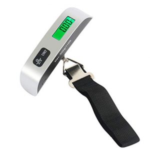 Digital luggage weighing scale, electronic, compact and light weight, strong and durable strap up to 50kg, clear…