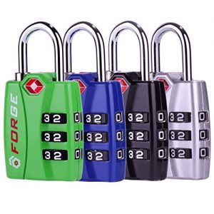 Forge TSA Lock Blue-Open Alert Indicator, Alloy Body with Hardened Steel Shackle