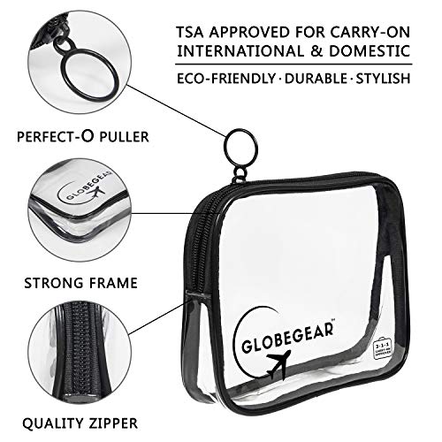 Travel Bottles & TSA Approved Toiletry Bag Clear Quart Size Kit with Leak-Proof Containers ...