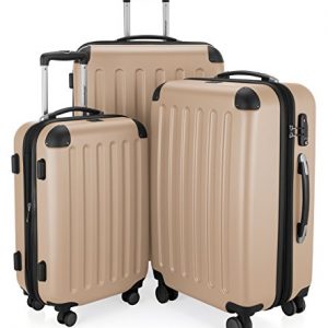 HAUPTSTADTKOFFER Spree Luggages Set Suitcase Set Hardside Spinner Trolley Expandable(20', 24' & 28') TSA (Black)