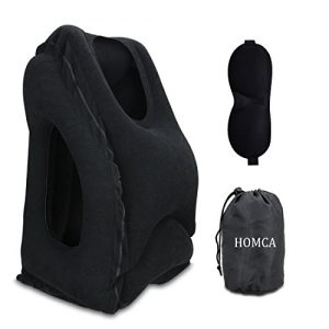 HOMCA Travel Pillow, Portable Head Neck Rest Inflatable Pillow from, Design for Airplanes, Cars, Buses, Trains, Office…