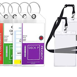 Highwind Cruise Luggage Tags Etag Holders Zip Seal & Steel Loops Thick PVC