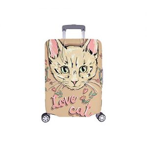 InterestPrint Black Cat Sitting on the Moon Grunge Animal Travel Luggage Cover Suitcase Baggage Case Fits 18"-21" Luggage