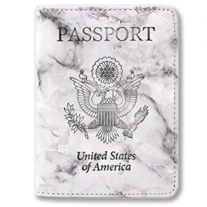 Kandouren RFID Blocking Passport Holder Cover Case,Blue Marble passport wallet for Men & Women,best gifts for travelers…