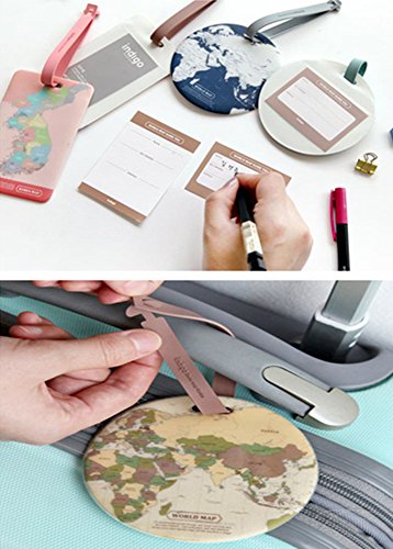 King&Pig 4pcs World Map Luggage Tags Suitcase Luggage Tags Travel Accessories Baggage Name Tags - Image 7