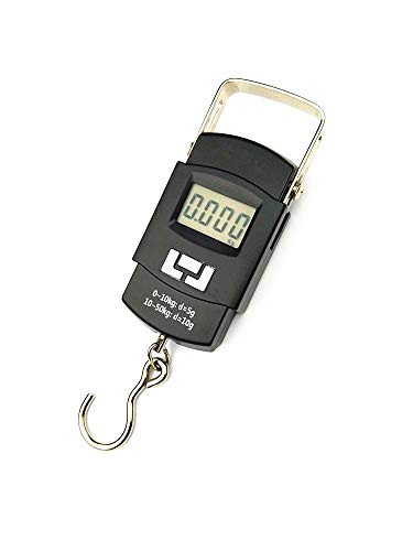 AMPPHY Electronic Scale Portable Hanging Hook Scale Postal Luggage Scale 50kg/10g Black