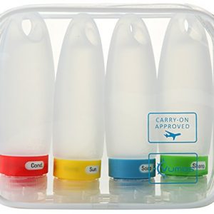Travel Bottles - Set of 4 Leak Proof Travel Size TSA Approved Silicone Containers - Perfect for Shampoo, Conditioner…