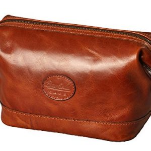 Leather Shaving Dopp Kit Bag For Men - Large Top Opening Helps You Find Items Quicker - Perfect Gift For Men (9x5x7…