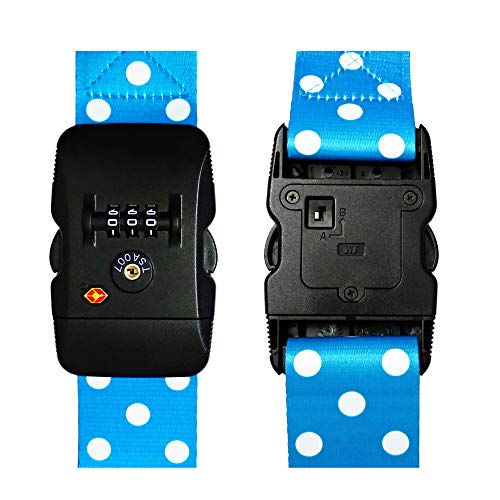 Luggage Straps Suitcase Belt Travel Strap TSA Combination Lock Bag Belts 2 Pack - Image 6