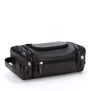 Leatherology Black Onyx Multi Pocket Toiletry Bag