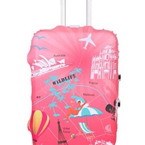 Myosotis510 Travel Around the World Luggage Protector Suitcase Cover