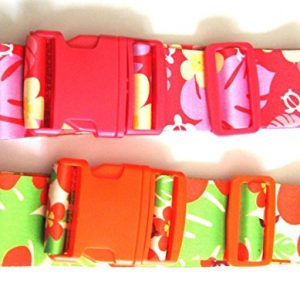ORANGE Hawaiian Floral Print Adjustable Suitcase / Luggage Strap Belt 1.5 X 67 Inches