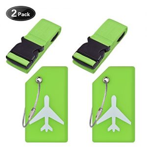 Ovener Travel Luggage Accessories-Adjustable Luggage Straps&Silicon Luggage Tags …
