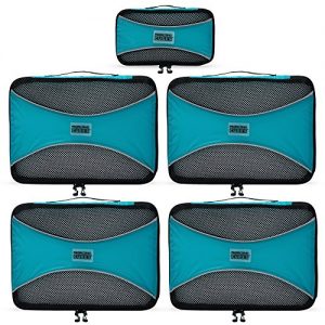 PRO Packing Cubes | 5 Piece Travel Bags Organizer for Luggage | Multi-size Ultralight Travel Cubes | Deluxe Suitcase…