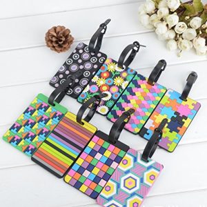 Getfitsoo 4 Packs Colorful Luggage Tags for Travel Suitcases/Baggage Bags, Thick Plastic&PVC