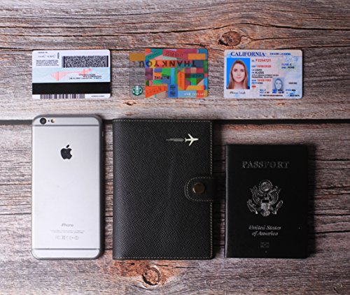 Genuine Leather Passport Holder Cover Case Rfid Blocking Travel Wallet Id Card Case - Image 8