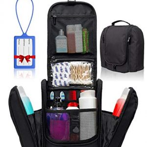 Premium Hanging Toiletry Travel Bag – Large Waterproof Bathroom Bag Holds Toiletries, Makeup, Bottles, Travel…