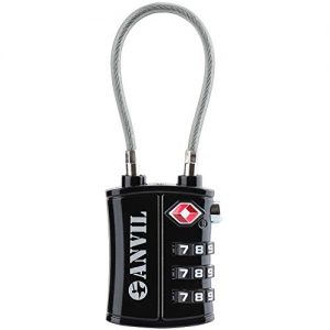 TSA Approved 3 Digit Luggage Cable Locks, Small Combination Padlock Ideal for Travel