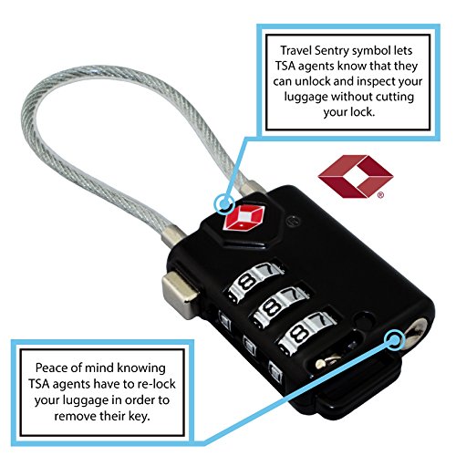 tsa cable luggage lock