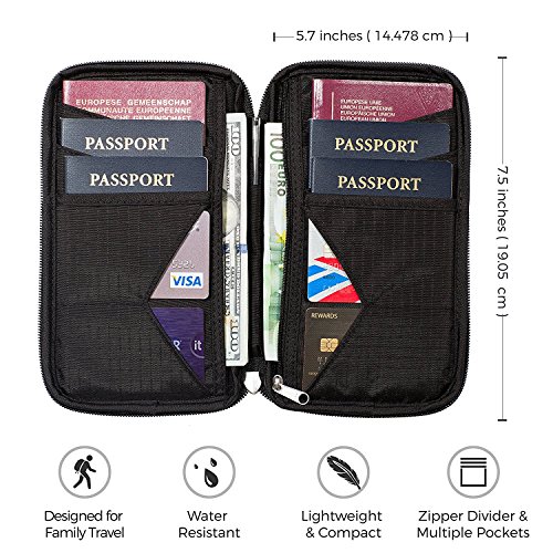 Travel Wallet & Family Passport Holder w/RFID Blocking- Document Organizer Case - Image 4