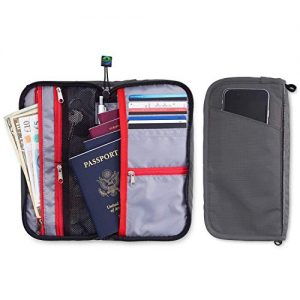 Travel Wallet Organizer For Family - Fully Embedded RFID Blocking Fabric - Zippered Portfolio Pouch for up to 6…