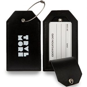 TravelMore PU Leather Luggage Tags For Suitcases - Travel Identifier Labels Set For Bags & Baggage (2,4 & 7 Pack)